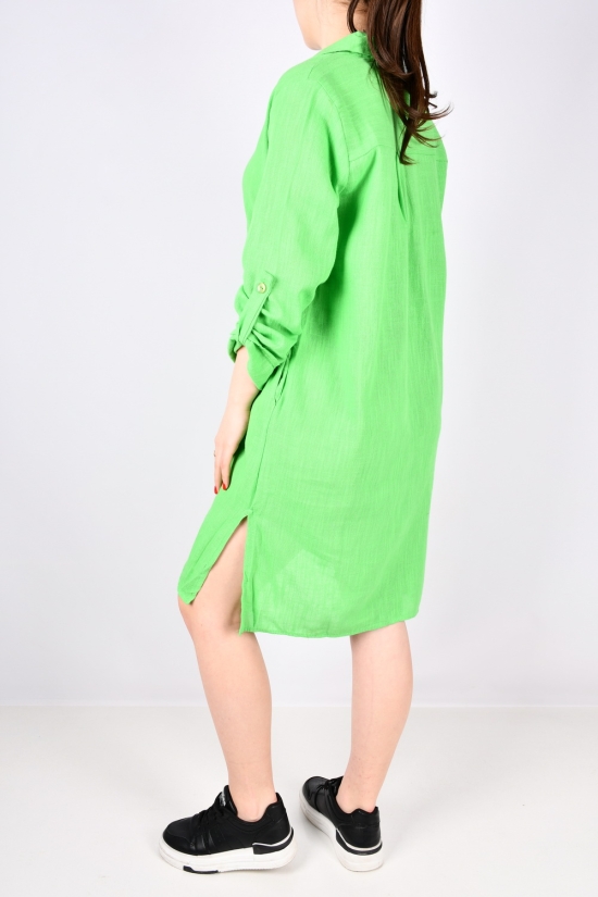Сукня жіноча (кол. зелений) тканина льон "LIVE STYLE" Розміри в наявності : 40, 42, 44, 46, 48 арт.1063