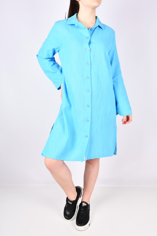 Платье женское (цв.голубой) ткань лён "LIVE STYLE" Размеры в наличии : 40, 44, 46 арт.1063