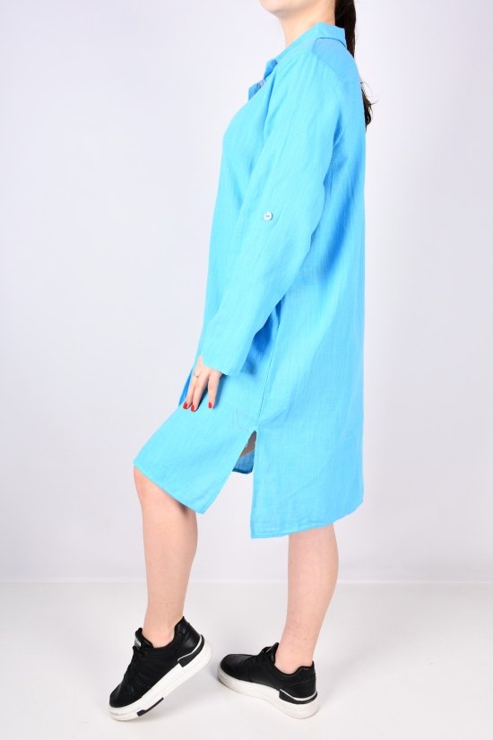 Сукня жіноча (кол. блакитний) тканина льон "LIVE STYLE" Розміри в наявності : 40, 44, 46 арт.1063