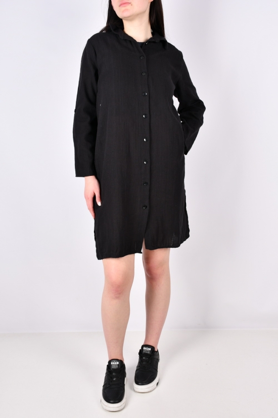 Сукня жіноча (кол. чорний) тканина льон "LIVE STYLE" Розміри в наявності : 40, 42, 44, 46 арт.1063