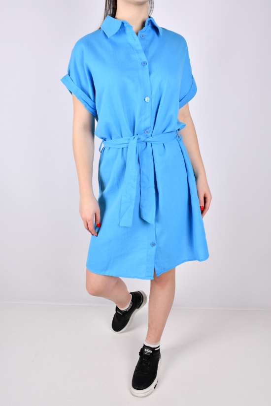 Сукня жіноча (кол. блакитний) тканина льон "LIVE STYLE" Розміри в наявності : 42, 44 арт.1068