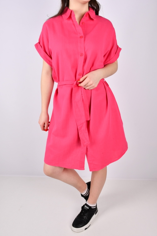 Платье женское (цв.розовый) ткань лён "LIVE STYLE" Размеры в наличии : 42, 44, 46, 48 арт.1068