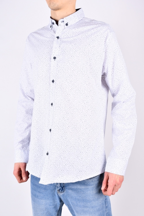 Рубашка мужская Slim Fit (цв.белый) стрейчевая "G-PORT" Размеры в наличии : 46, 48, 52, 54 арт.410