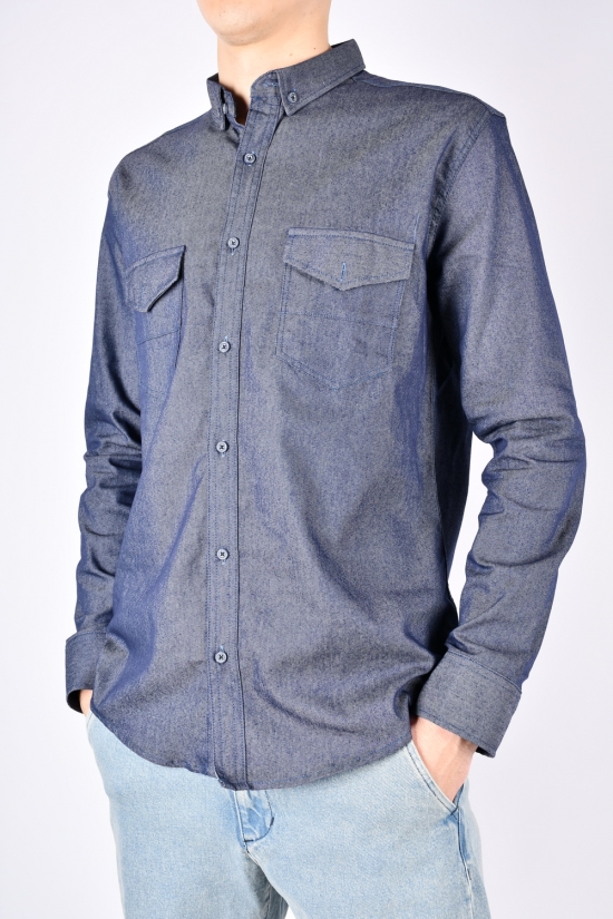 Рубашка мужская Slim Fit (цв.синий) котоновая "G-PORT" Размеры в наличии : 46, 48, 50, 52, 54 арт.джинс