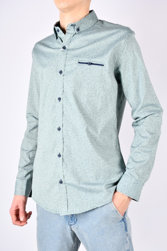 Рубашка мужская Slim Fit (цв.мяты) стрейчевая "G-PORT" Размеры в наличии : 48, 50, 52, 54, 56 арт.425
