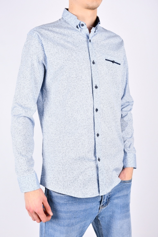 Рубашка мужская Slim Fit (цв.голубой) стрейчевая "G-PORT" Размеры в наличии : 48, 50, 52, 56 арт.425