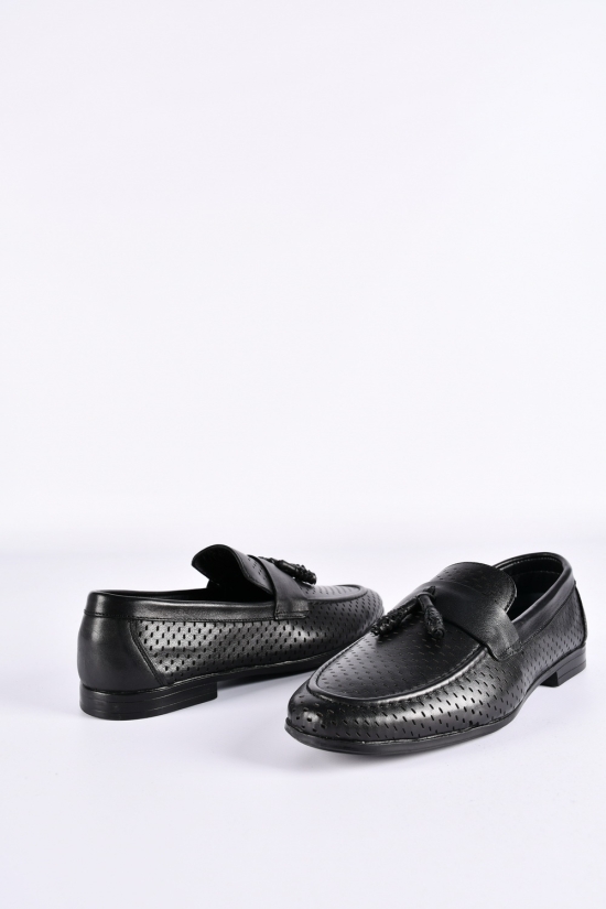 Чоловічі туфлі з натуральної шкіри (кол. чорний) "FOSCO" Розміри в наявності : 40, 41, 42, 43, 44 арт.BRC6501