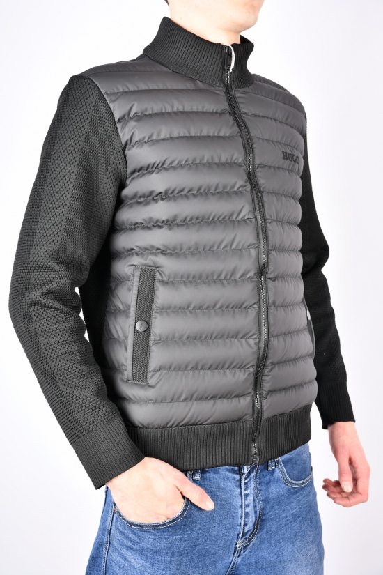 Куртка чоловіча тканинна (кол. чорний) зі вставками плащової тканини "Hugo Boss" Розміри в наявності : 48, 54, 56 арт.1288