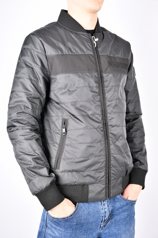 Куртка мужская (цв.черный) демисезонная из плащевки "Burberry" Размеры в наличии : 52, 54, 56 арт.1490