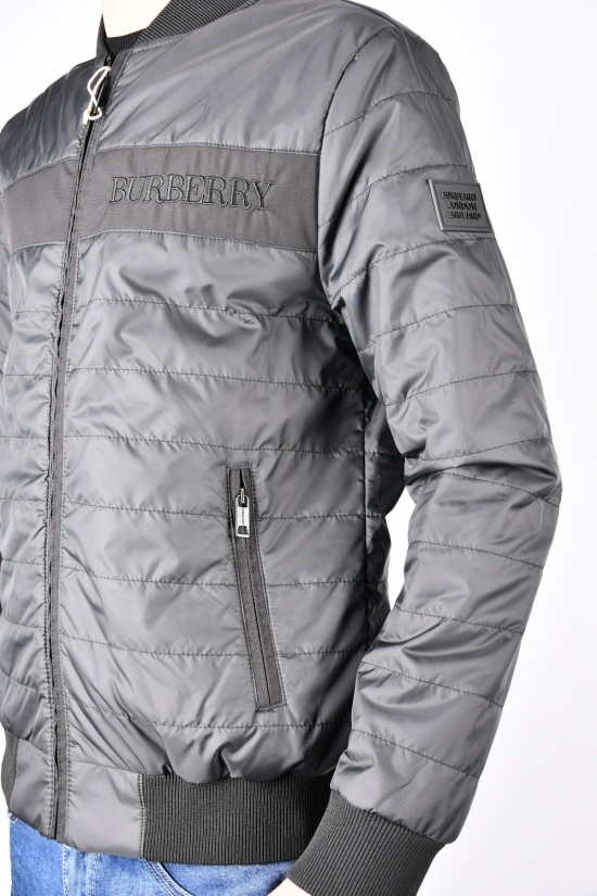 Куртка мужская (цв.черный) демисезонная из плащевки "Burberry" Размеры в наличии : 52, 54, 56 арт.1490