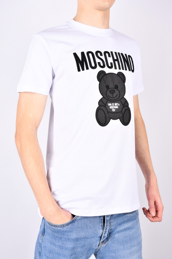 Футболка чоловіча (кол. білий) трикотажна "Moschino" Розміри в наявності : 48, 50, 52 арт.5103