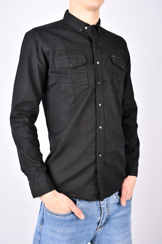 Рубашка мужская (цв.черный) "LAGERS" состав 95%Cotton 5%Lycra Размеры в наличии : 46, 48, 50, 52, 54 арт.612