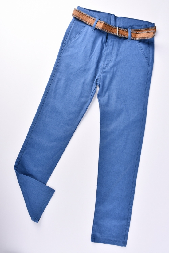 Штани для хлопчика (кол. синій) тканина льон "RUDYS" з поясом Зріст в наявності : 146, 152, 158, 164, 170 арт.5490