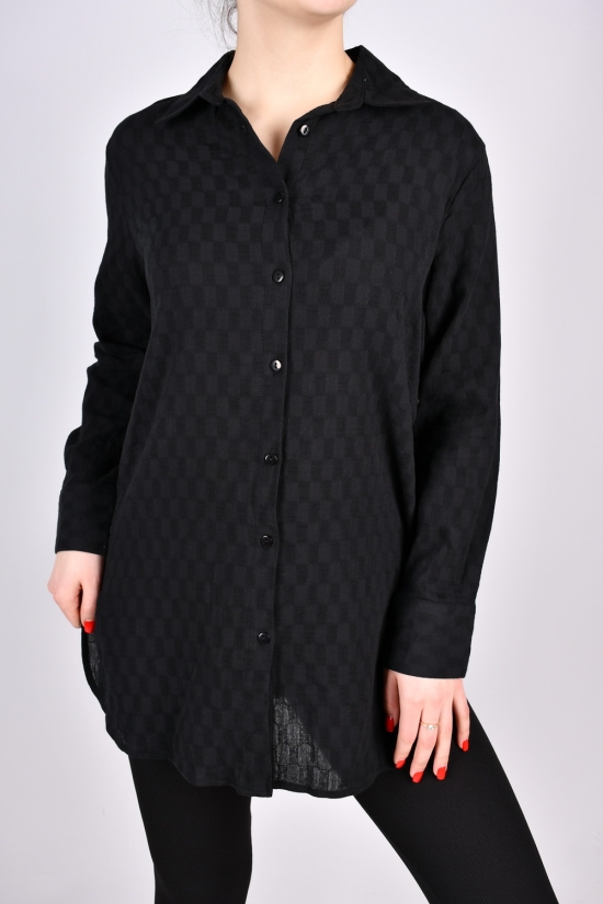 Рубашка женская (цв.черный) "ENISSE" состав 100%Cotton Размеры в наличии : 44, 46, 48, 50, 52 арт.NT792-04