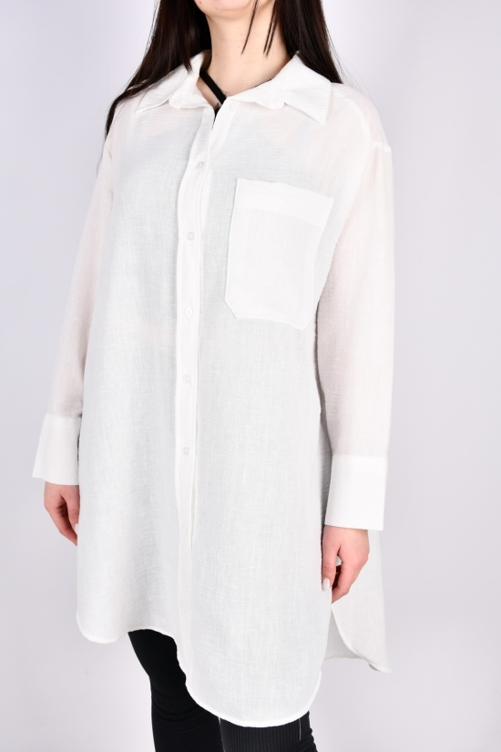 Рубашка- туника женская (цв.белый) "ENISSE" состав 100% Cotton модель OVER SIZE Размеры в наличии : 44, 46, 48, 50, 52 арт.752533