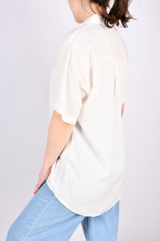 Рубашка женская (цв.молочный) "ENISSE" (состав 100% Viscose) модель OVER SIZE Размеры в наличии : 44, 46, 48, 50 арт.752546