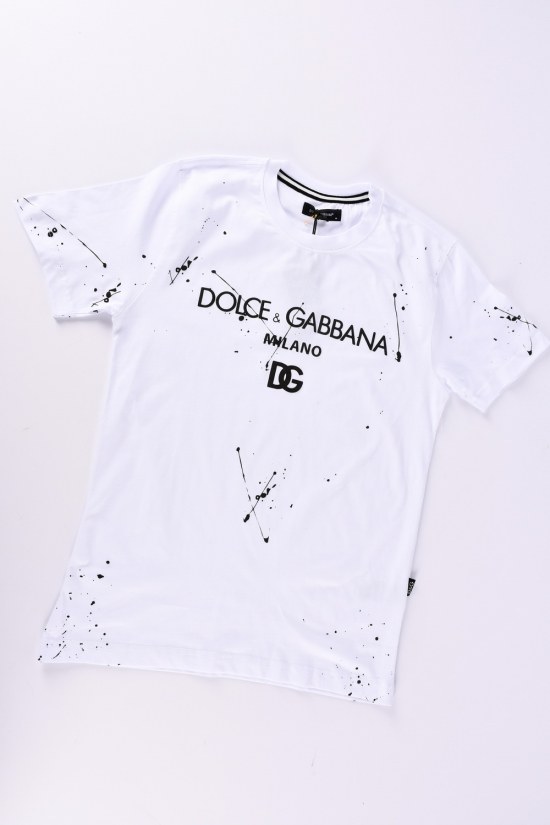 Футболка мужская (цв.белый) 100% cotton "Dolce&Gabbana" Размеры в наличии : 48, 52, 54, 56 арт.Dolce&Gabbana