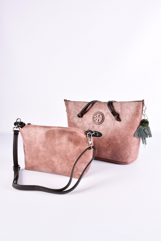 Сумка жіноча (кол. пудри) сумка через плече з натуральної шкіри розмір 38/27/13см арт.3002-1