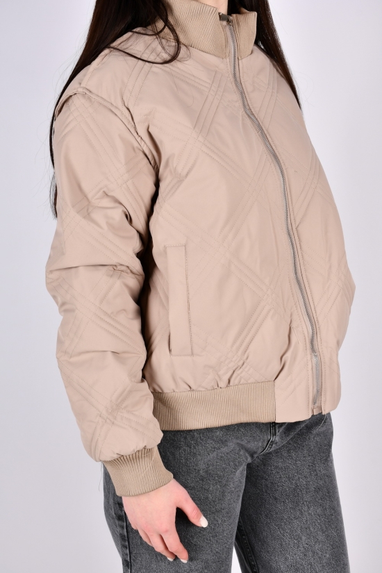 Куртка жіноча демісезонна (кол. капучино) з плащової тканини. Розміри в наявності : 42, 44, 46, 48 арт.68108