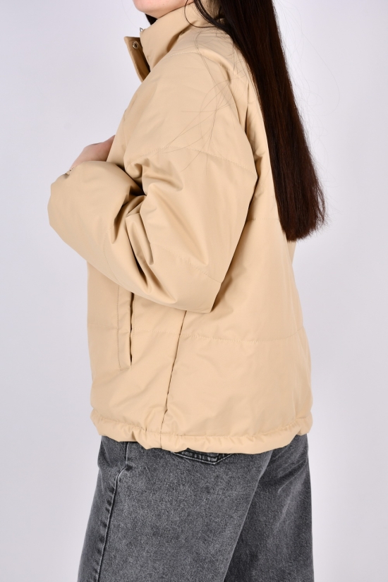 Куртка жіноча демісезонна (кол. латте) з плащової тканини. Розміри в наявності : 46, 48, 50 арт.2309