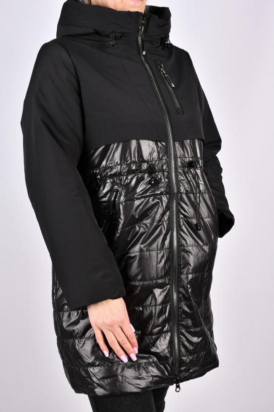 Пальто жіноче з плащової тканини (кол. чорний) зимове Розміри в наявності : 44, 46, 48, 50, 52, 54 арт.7303