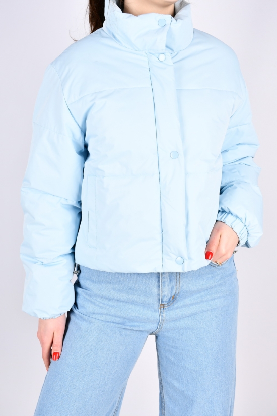 Куртка жіноча демісезонна (цв. небесний) з плащової тканини. Розміри в наявності : 46, 48 арт.23352