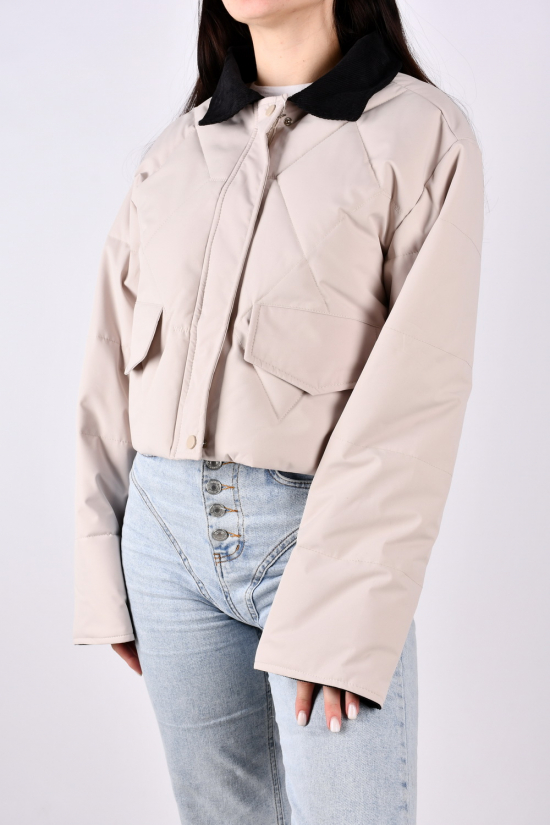 Куртка жіноча демісезонна (кол. латте) з плащової тканини. Розміри в наявності : 48, 50 арт.8288