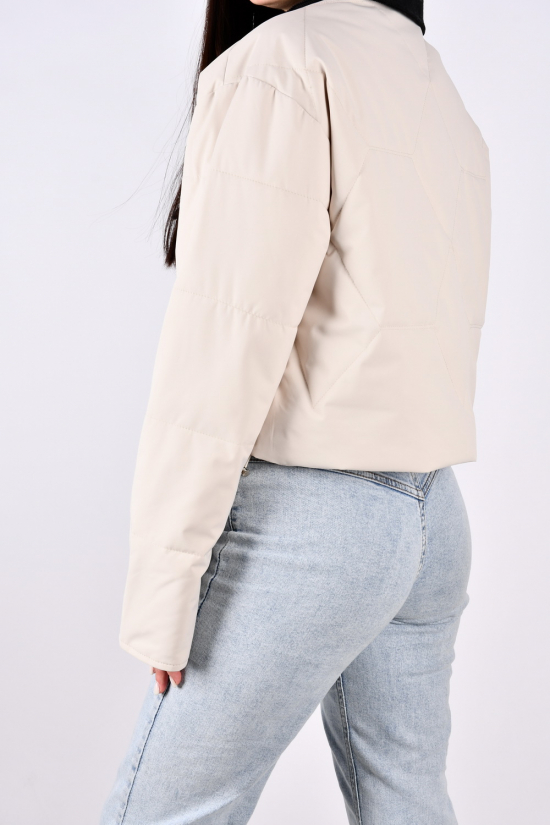 Куртка жіноча демісезонна (кол. кремовий) з плащової тканини. Розміри в наявності : 44, 46, 50 арт.8288