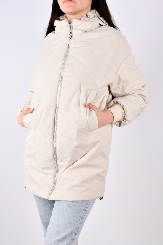Куртка женская демисезонная (цв.кремовый) из плащевки Размеры в наличии : 44, 46, 48, 50, 52 арт.6868