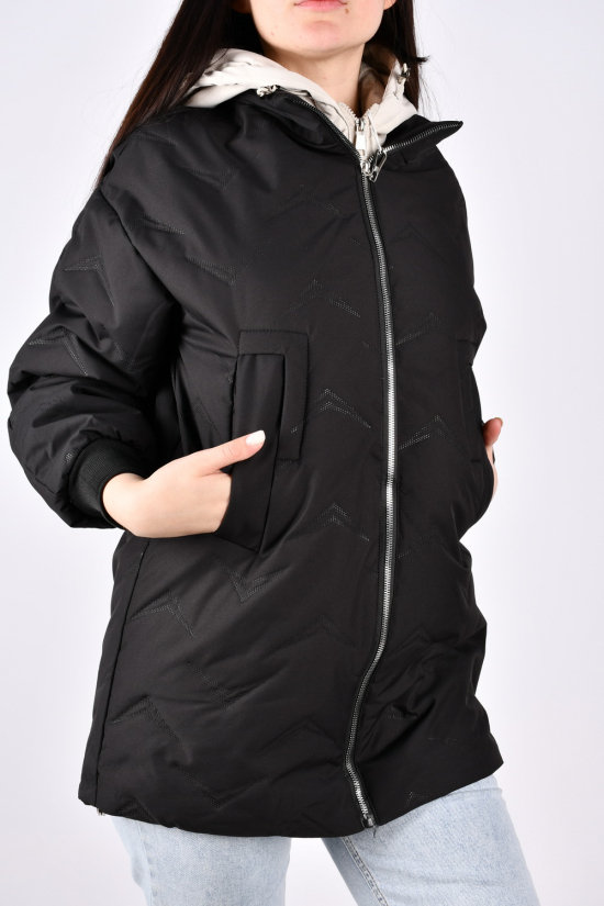 Куртка жіноча демісезонна (кол. чорний) з плащової тканини. Розміри в наявності : 46, 52 арт.6868