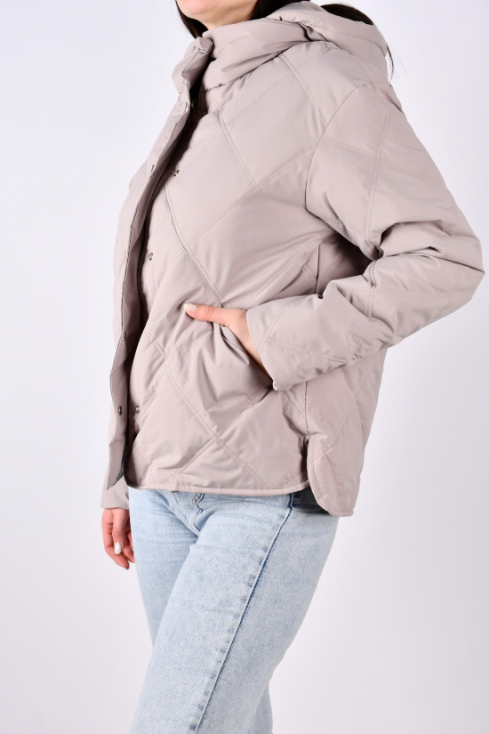 Куртка женская демисезонная (цв.латте) из плащевки Размеры в наличии : 42, 46, 48 арт.1019