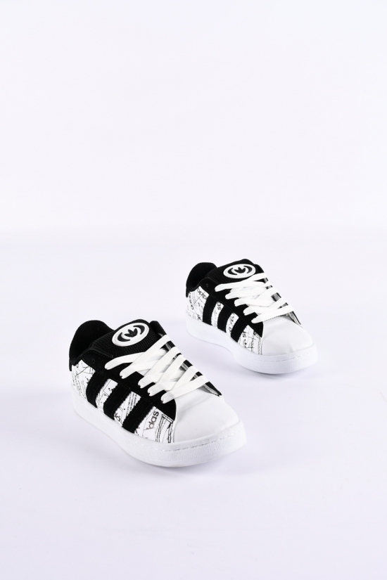 Кроссовки для мальчика (цв.черный/белый) тканевые  Размеры в наличии : 31, 32, 33, 35 арт.752890