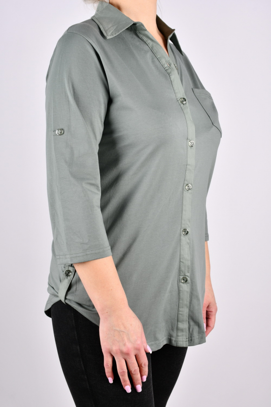 Рубашка женская (цв. мяты) стрейчевая "ANGORA" Размеры в наличии : 46, 48, 50 арт.698