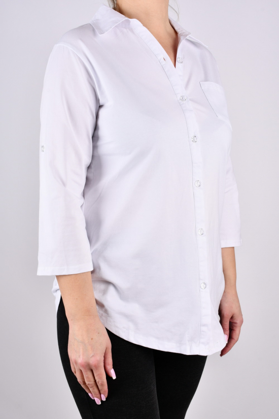 Рубашка женская (цв.белый) стрейчевая "ANGORA" Размеры в наличии : 46, 48, 50 арт.698