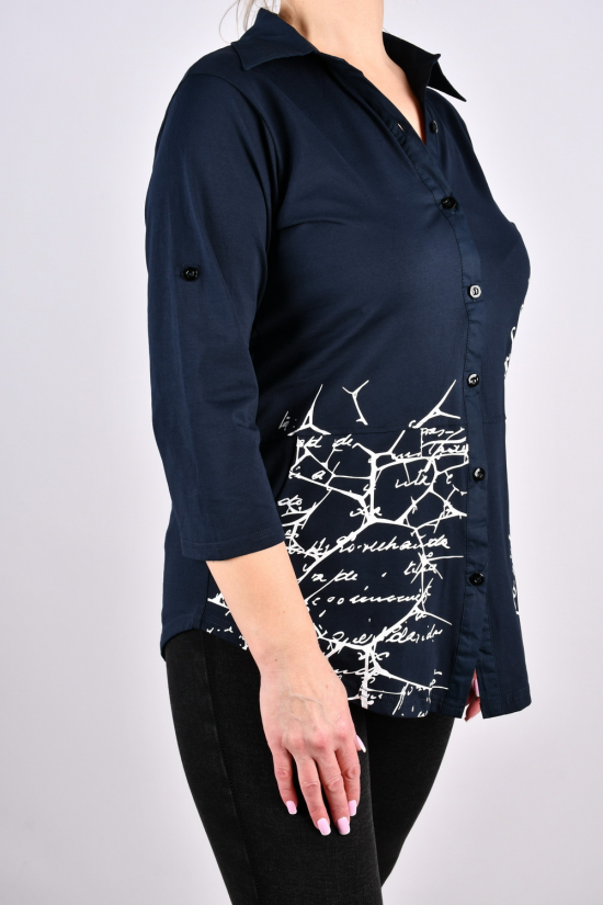 Рубашка женская (цв.т/синий) стрейчевая "ANGORA" Размер в наличии : 44 арт.3073