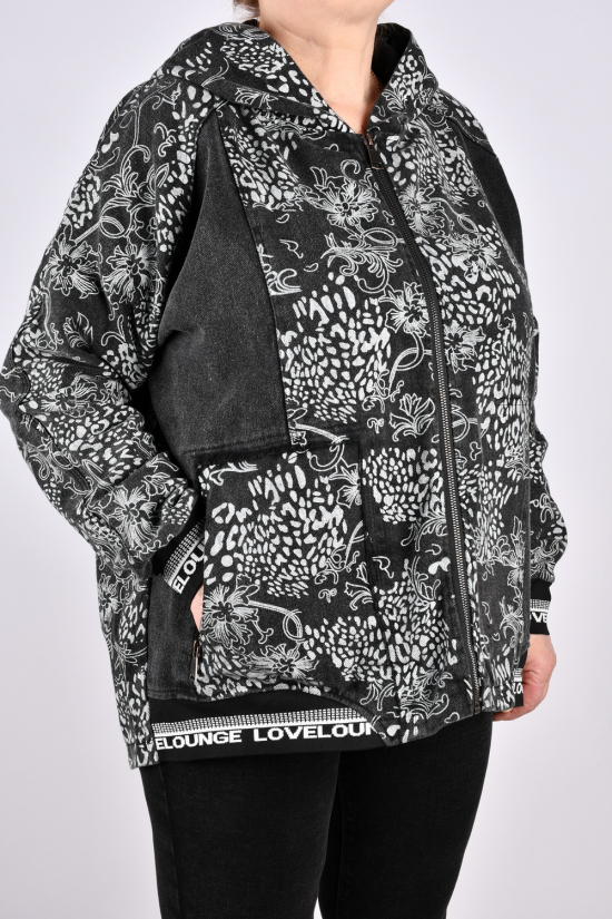 Куртка женская (цв.т/серый) ткань коттон "ANGORA" Размеры в наличии : 52, 54, 56, 58 арт.616