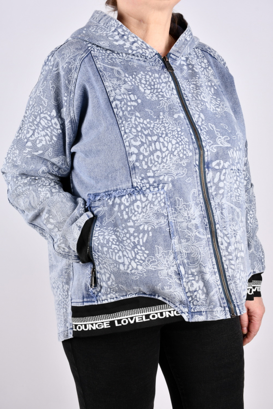 Куртка женская (цв.синий) ткань коттон "ANGORA" Размеры в наличии : 54, 56, 58 арт.616