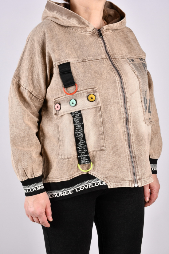 Куртка жіноча (кол. капучино) тканина бавовна "ANGORA" Розміри в наявності : 54, 56 арт.S9607