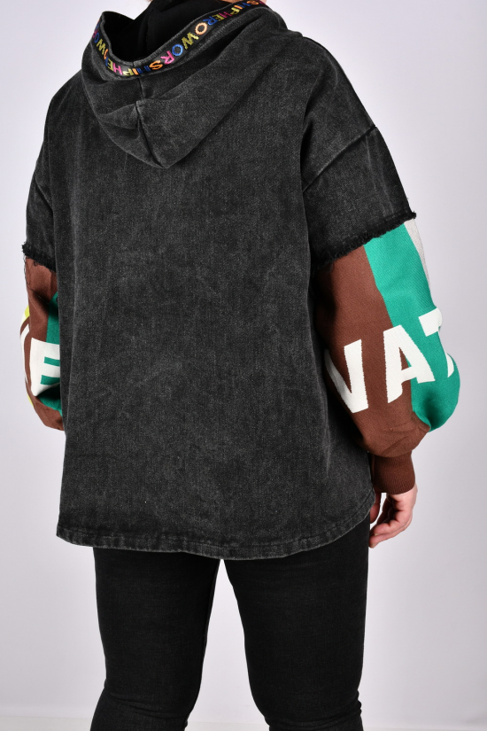 Куртка жіноча (кол. чорний) тканина бавовна "ANGORA" Розміри в наявності : 56, 58 арт.620