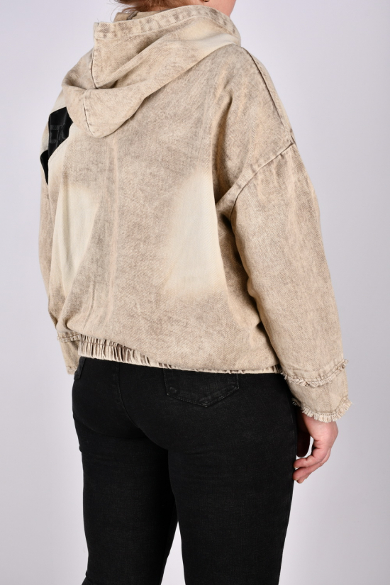 Куртка женская (цв.латте) ткань коттон (модель OVERSIZE) "ANGORA" Размеры в наличии : 48, 50, 52, 54 арт.S9619