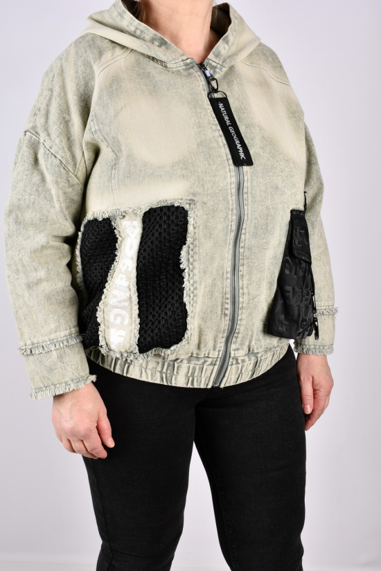 Куртка женская (цв.мяты) ткань коттон (модель OVERSIZE) "ANGORA" Размеры в наличии : 48, 50, 52, 54 арт.S9619