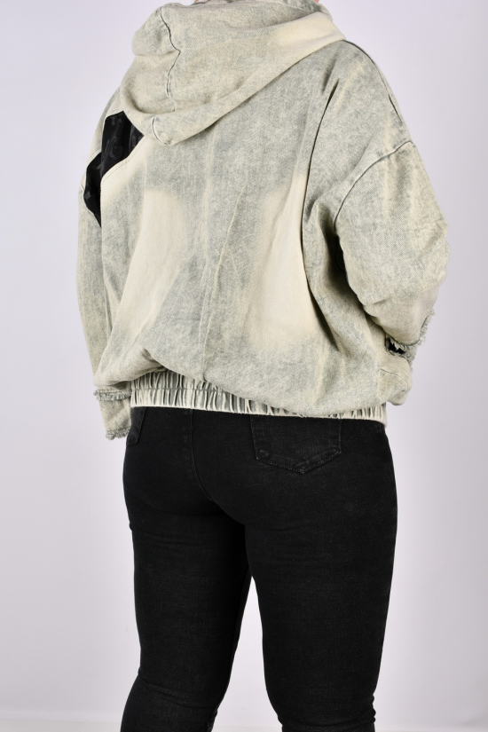 Куртка женская (цв.мяты) ткань коттон (модель OVERSIZE) "ANGORA" Размеры в наличии : 48, 50, 52, 54 арт.S9619