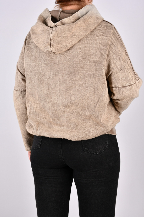 Куртка жіноча (кол. латте) тканина котон (модель OVERSIZE) "ANGORA" Розміри в наявності : 48, 50, 52, 54 арт.S9202