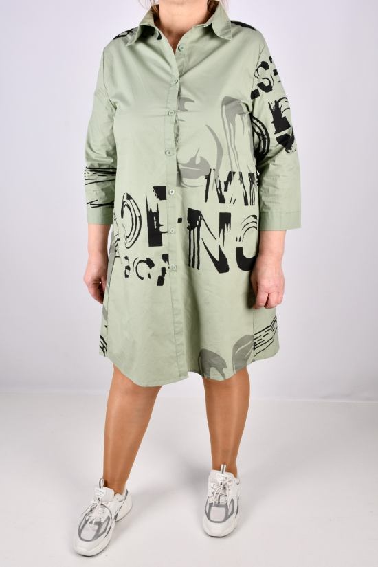 Сукня-сорочка жіноча (кол. хакі) котонове "ANGORA" Розміри в наявності : 48, 50, 52, 54 арт.6071