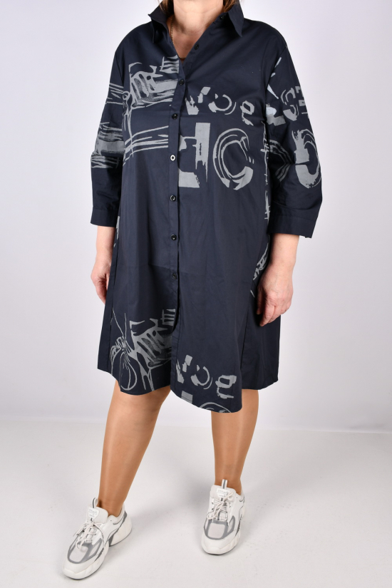 Сукня-сорочка жіноча (кол. чорний) котонове "ANGORA" Розміри в наявності : 48, 50, 52, 54 арт.6071
