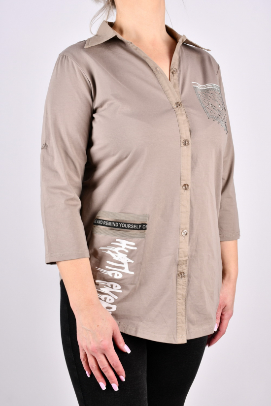 Рубашка женская (цв.капучино) стрейчевая "ANGORA" Размеры в наличии : 46, 48 арт.678