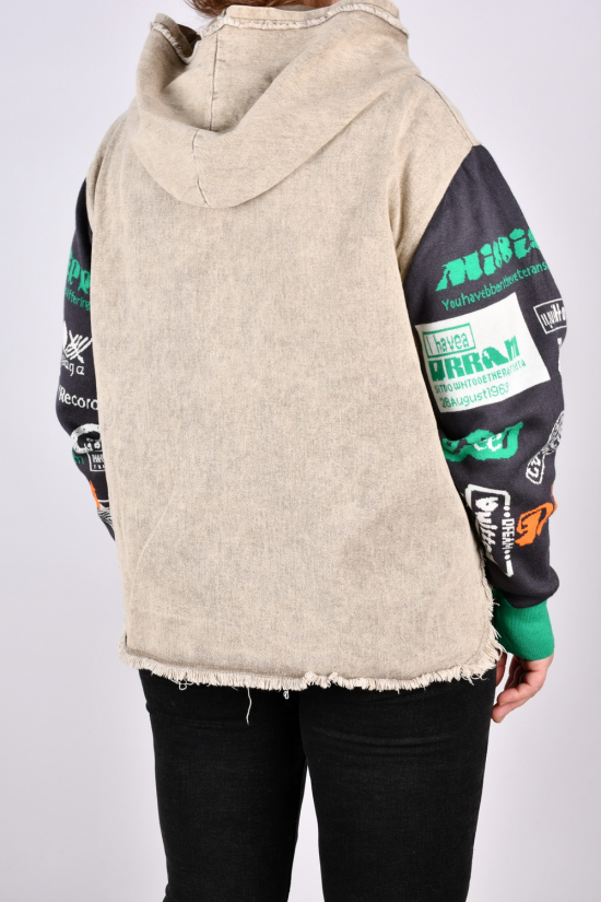 Куртка жіноча (кол. латте) тканина котон (модель OVERSIZE) "ANGORA" Розміри в наявності : 54, 56 арт.617