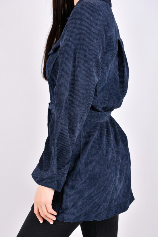 Рубашка-туника женская (цв.т/синий) вельветовая "Anne" Размеры в наличии : 42, 44, 46 арт.EP351