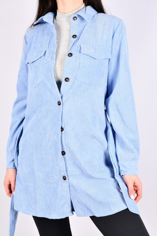 Сорочка-туніка жіноча (цв. блакитний) вельветова "Anne" Розміри в наявності : 42, 44, 46 арт.EP351
