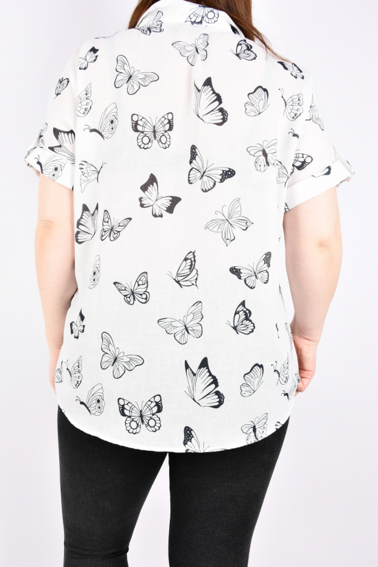 Рубашка женская (цв.белый) "GERTIE" ткань лён Размеры в наличии : 44, 46, 48, 50, 52, 54 арт.6290